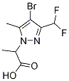 2-[4-BROMO-3-(DIFLUOROMETHYL)-5-METHYL-1H-PYRAZOL-1-YL]PROPANOIC ACID 구조식 이미지