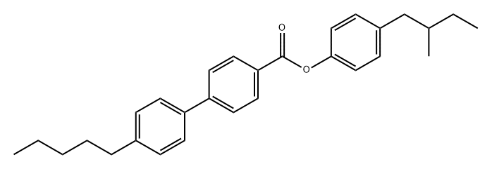 4'-펜틸-(1,1'-비페닐)-4-카르복실산,4-(2-메틸부틸)페닐에스테르 구조식 이미지