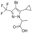 2-[4-Bromo-5-cyclopropyl-3-(trifluoromethyl)-1H-pyrazol-1-yl]propanoic acid 구조식 이미지