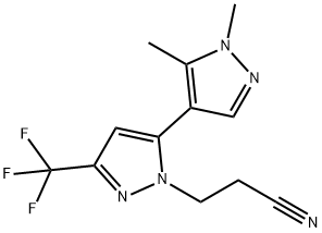 3-[1',5'-Dimethyl-5-(trifluoromethyl)-1'H,2H-3,4'-bipyrazol-2-yl]propanenitrile 구조식 이미지