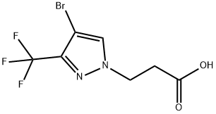3-[4-Bromo-3-(trifluoromethyl)-1H-pyrazol-1-yl]propanoic acid 구조식 이미지