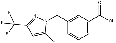 3-{[5-Methyl-3-(trifluoromethyl)-1H-pyrazol-1-yl]methyl}benzoic acid 구조식 이미지