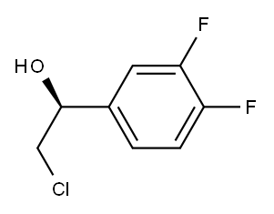 (1S)-2-chloro-1-(3,4-difluorophenyl)-1-ethanol 구조식 이미지