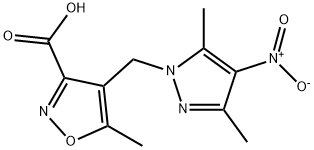4-[(3,5-dimethyl-4-nitro-1H-pyrazol-1-yl)methyl]-5-methylisoxazole-3-carboxylic acid 구조식 이미지