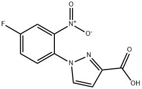 1-(4-Fluoro-2-nitrophenyl)-1H-pyrazole-3-carboxylic acid 구조식 이미지