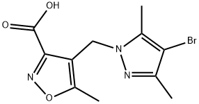 4-[(4-bromo-3,5-dimethyl-1H-pyrazol-1-yl)methyl]-5-methylisoxazole-3-carboxylic acid 구조식 이미지