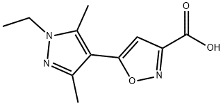 5-(1-ethyl-3,5-dimethyl-1H-pyrazol-4-yl)isoxazole-3-carboxylic acid 구조식 이미지