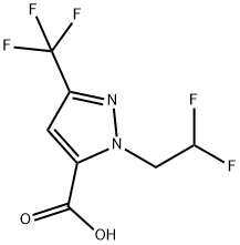 1-(2,2-Difluoroethyl)-3-(trifluoromethyl)-1H-pyrazole-5-carboxylic acid Structure