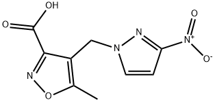 5-methyl-4-[(3-nitro-1H-pyrazol-1-yl)methyl]isoxazole-3-carboxylic acid 구조식 이미지