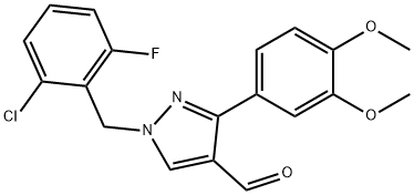 1-(2-CHLORO-6-FLUOROBENZYL)-3-(3,4-DIMETHOXYPHENYL)-1H-PYRAZOLE-4-CARBALDEHYDE Structure