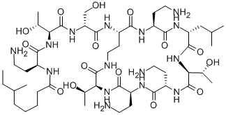 N2-(6-Methyloctanoyl-L-A2bu-L-Thr-D-Ser-)cyclo(L-A2bu*-L-A2bu-D-Leu-L-Thr-L-A2bu-L-A2bu-L-Thr-) 구조식 이미지