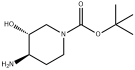 (3R,4R)-4-aMino-3-hydroxy-piperidine-1-carboxylic acid tert-butyl ester Structure