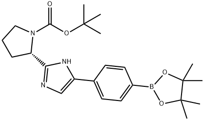 (S)-2-[5-[4-(4,4,5,5-tetramethyl-1,3,2-dioxaborolan-2-yl)phenyl]-1H-imidazol-2-y Structure