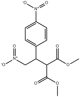 프로판디오익산,2-[2-니트로-1-(4-니트로페닐)에틸]-,1,3-디메틸에스테르 구조식 이미지
