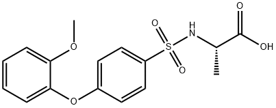 N-[4-(2-Methoxyphenoxy)phenylsulfonyl]-DL-alanine, 96% 구조식 이미지