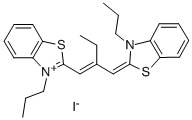 3-PROPYL-2-(2-((3-PROPYL-2(3H)-BENZOTHIAZOLIDENE)METHYL)-1-BUTENYL) BENZOTHIAZOLIUM IODIDE 구조식 이미지