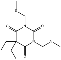 5,5-diethyl-1,3-bis(methylsulfanylmethyl)-1,3-diazinane-2,4,6-trione Structure
