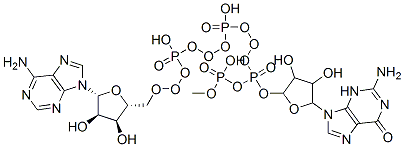 [(2R,3S,4R,5R)-5-(2-amino-6-oxo-3H-purin-9-yl)-3,4-dihydroxyoxolan-2-yl]methyl [[[[(2R,3S,4R,5R)-5-(6-aminopurin-9-yl)-3,4-dihydroxyoxolan-2-yl]methoxy-hydroxyphosphoryl]oxy-hydroxyphosphoryl]oxy-hydroxyphosphoryl] hydrogen phosphate 구조식 이미지