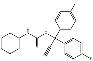 Cyclohexanecarbamic acid 1,1-bis(p-fluorophenyl)-2-propynyl ester Structure