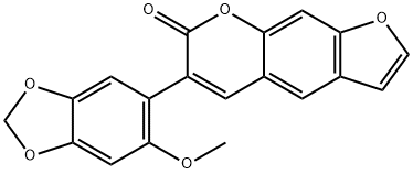 6-(2-Methoxy-4,5-methylenedioxyphenyl)-7H-furo[3,2-g][1]benzopyran-7-one 구조식 이미지