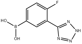 4-플루오로-3-(테트라졸-5-일)페닐보론산 구조식 이미지