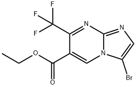 에틸3-브로Mo-7-(트리플루오로메틸)i미다조[1,2-a]피리미딘-6-카르복실레이트 구조식 이미지