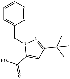 1-BENZYL-3-(TERT-BUTYL)-1H-PYRAZOLE-5-CARBOXYLIC ACID 구조식 이미지