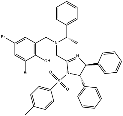 2,4-DibroMo-6-[[[[(4S,5S)-4,5-dihydro-4,5-diphenyl-1-tosyl-1H-iMidazol-2-yl]Methyl][(S)-1-phenylethyl]aMino]Methyl]phenol 구조식 이미지