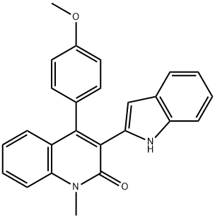 3-(1H-2-INDOLYL)-4-(4-METHOXYPHENYL)-1-METHYL-1H-2-QUINOLINONE 구조식 이미지