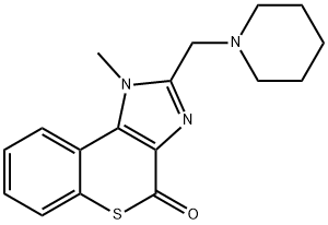 (1)BENZOTHIOPYRANO(3,4-d)IMIDAZOL-4(1H)-ONE, 1-METHYL-2-(1-PIPERIDINYL METHYL)- Structure