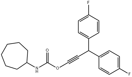 디-(p-플루오로페닐)프로피닐-N-시클로헵틸-카르바메이트 구조식 이미지