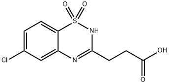 6-Chloro-2H-1,2,4-benzothiadiazine-3-propanoic acid 1,1-dioxide 구조식 이미지