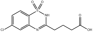 6-Chloro-2H-1,2,4-benzothiadiazine-3-butanoic acid 1,1-dioxide 구조식 이미지
