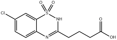 7-Chloro-2H-1,2,4-benzothiadiazine-3-butanoic acid 1,1-dioxide 구조식 이미지