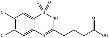 6,7-Dichloro-2H-1,2,4-benzothiadiazine-3-butanoic acid 1,1-dioxide 구조식 이미지