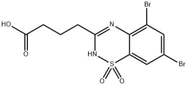 5,7-Dibromo-2H-1,2,4-benzothiadiazine-3-butanoic acid 1,1-dioxide 구조식 이미지