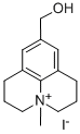 1H,5H-벤조(ij)퀴놀리지늄,2,3,6,7-테트라하이드로-9-(하이드록시메틸)-4-메틸-,요오드화물 구조식 이미지
