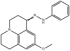 2,3,6,7-Tetrahydro-9-methoxy-1H,5H-benzo[ij]quinolizin-1-one phenyl hydrazone 구조식 이미지