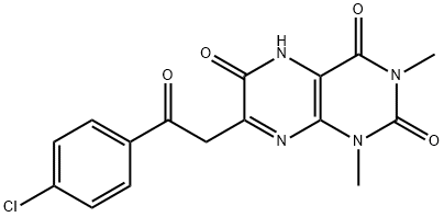 2,4,6(3H)-Pteridinetrione,  7-[2-(4-chlorophenyl)-2-oxoethyl]-1,5-dihydro-1,3-dimethyl- 구조식 이미지