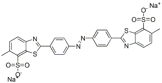 이나트륨2,2'-(아조디-p-페닐렌)비스[6-메틸벤조티아졸-7-설포네이트] 구조식 이미지