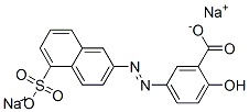 2-Hydroxy-5-[(5-sulfo-2-naphthalenyl)azo]benzoic acid disodium salt Structure