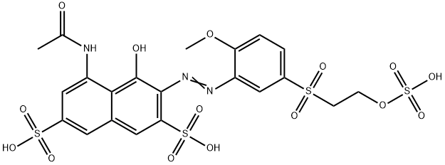 5-(acetylamino)-4-hydroxy-3-[[2-methoxy-5-[[2-(sulphooxy)ethyl]sulphonyl]phenyl]azo]naphthalene-2,7-disulphonic acid 구조식 이미지