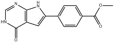 벤조산,4-(4,7-디하이드로-4-옥소-3H-피롤로[2,3-d]피리미딘-6-일)-,메틸에스테르 구조식 이미지