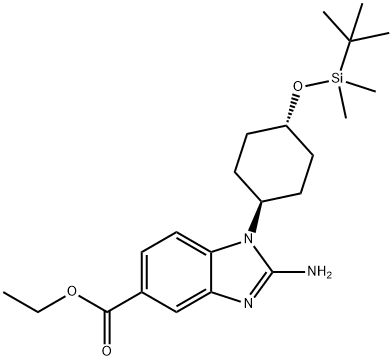 1H-벤지미다졸-5-카르복실산,2-aMino-1-[trans-4-[[(1,1-디메틸에틸)디메틸실릴]옥시]사이클로헥실]-,에틸에스테르 구조식 이미지