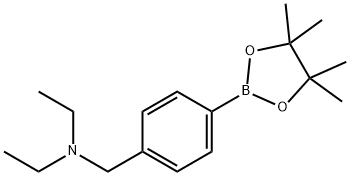 N-에틸-N-(4-(4,4,5,5-테트라메틸-1,3,2-디옥사보롤란-2-일)벤질)에탄민 구조식 이미지