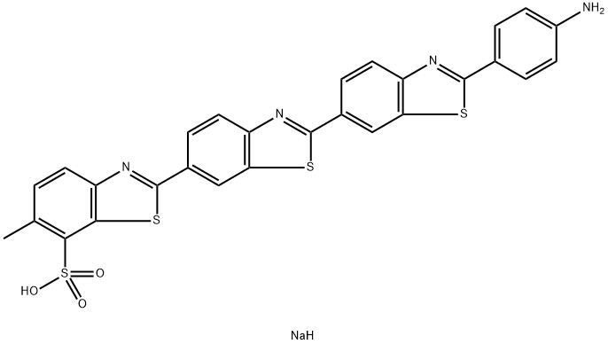 sodium 2''-(p-aminophenyl)-6-methyl[2,6':2',6''-terbenzothiazole]-7-sulphonate 구조식 이미지