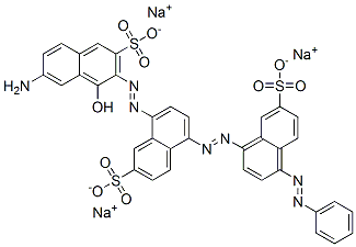 trisodium 8-[(7-amino-1-hydroxy-3-sulphonato-2-naphthyl)azo]-5-[[4-(phenylazo)-7-sulphonatonaphthyl]azo]naphthalene-2-sulphonate  구조식 이미지