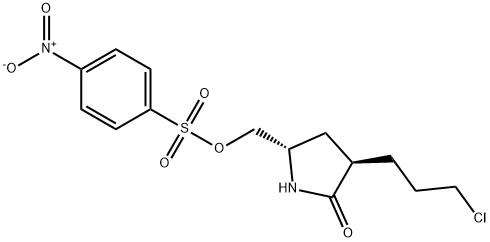 Benzenesulfonic acid, 4-nitro-, [(2S,4R)-4-(3-chloropropyl)-5-oxo-2-pyrrolidinyl]Methyl ester Structure