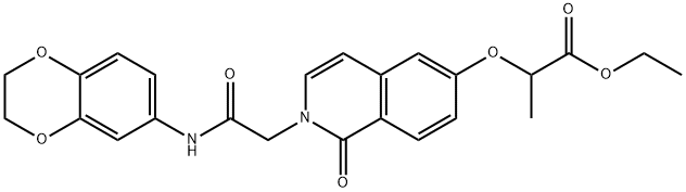 ethyl 2-(2-(2-(2,3-dihydrobenzo[b][1,4]dioxin-6-ylaMino)-2-oxoethyl)-1-oxo-1,2-dihydroisoquinolin-6-yloxy)propanoate 구조식 이미지