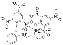 bis(2-chloroethyl)-[2-(ethyl-phenyl-ammonio)ethyl]azanium, 2,4,6-trini trophenolate Structure